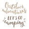 Camping and outdoor lettering