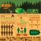 Camping outdoors hiking infographics. Set elements for creating