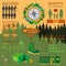 Camping outdoors hiking infographics. Set elements for creating