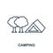 Camping outline icon. Thin line concept element from tourism icons collection. Creative Camping icon for mobile apps and