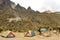 Camping in the panoramic mountain landscapes of Mount Kenya