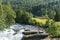 Camping place near the mountain river, Norway