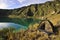 Camping at Quilotoa crater lake in the andes mountains of Ecuador