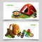 Camping Realistic Flyer Set