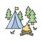Camping RGB color icon