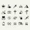 Camping and road trip icons. Vector illustration decorative design