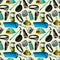 Camping seamless pattern