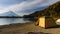 camping at Shoji lake with mt. Fuji