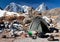 Camping site with tent near the Everest base camp - Nepal
