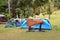 Camping site with tents in tropical forest  Ko Samui Thailand