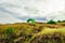 Camping solo at mountain top with dramatic sky