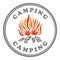 Camping stamp, vintage color