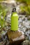 Camping steel thermos with water.