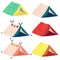 Camping Teepee tents vector illustration. Icon set of cute hand drawn tents.