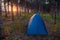 Camping tent in the forrest