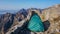 Camping tent on the Great Wall of China