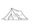 Camping tent icon. Tourist travel equipment. House for outdoor adventure