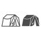 Camping tent line and glyph icon. Tourism vector illustration isolated on white. Shelter outline style design, designed