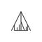 Camping tent line icon