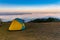 Camping tent on the mountain