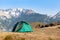 Camping tent in the mountains of Chilean Patagonia, Chile Chico, AysÃ©m, chile