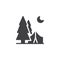 Camping tent outdoors vector icon