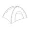 Camping tent shelter outline coloring page