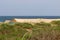 Camping tent on the shores of the Mediterranean Sea