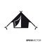 Camping tent vector glyph icon
