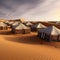 Camping tents in desert, travel, destination scenics