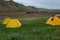 Camping tents in mongolian grassland