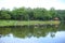 Camping Tents and reflection on lake