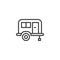 Camping trailer line icon