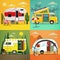 Camping trailers. Vector illustration.