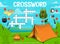 Camping and travel, crossword grid worksheet game