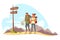 Camping trip flat vector illustration