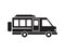 Camping trucks black glyph icon template black color editable