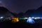 camping under milkyway with twinkling stars in the background