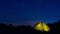 Camping Under Moving stars. Time lapse