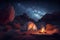 Camping under the stars, concept of Night Sky.generative ai
