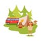 Camping van and tent outdoor, tourist hiking with backpack, people vector illustration