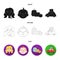 Camping, woman, boy, bag .Family holiday set collection icons in black,flat,outline style vector symbol stock