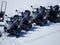 Campitello Matese - Snowmobiles in a row