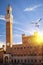 Campo Square with Mangia Tower, Siena, Italy