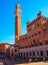 Campo Square Piazza del Campo, Palazzo Pubblico and Mangia Tower Torre del Mangia in Siena