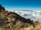 Campsite on crater rim of Mount Rinjani, Lombok, Indonesia