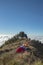 Campsite on crater rim of Mount Rinjani, Lombok, Indonesia