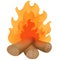 Campsite fire icon, illustration