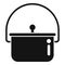 Campsite fire saucepan icon simple vector. Nature outdoor