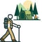 Campsite hiker vector graphics